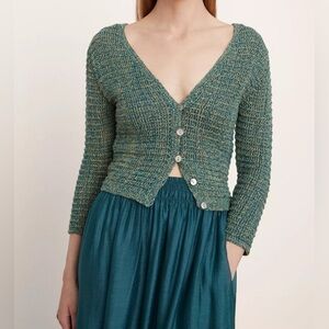 Marbled 100% cotton knit cardigan